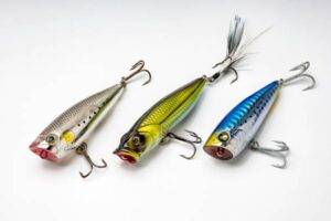 artificial lures used to catch fishes in game fishing