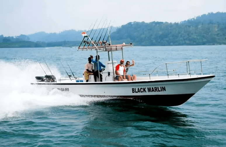 Game fishing in Andaman Black merlin boat